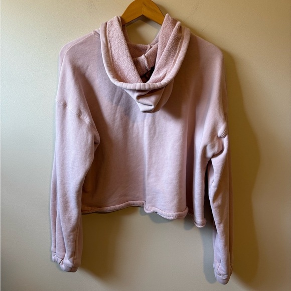 Pink Cropped Hoodie Sweatshirt - Picture 11 of 11